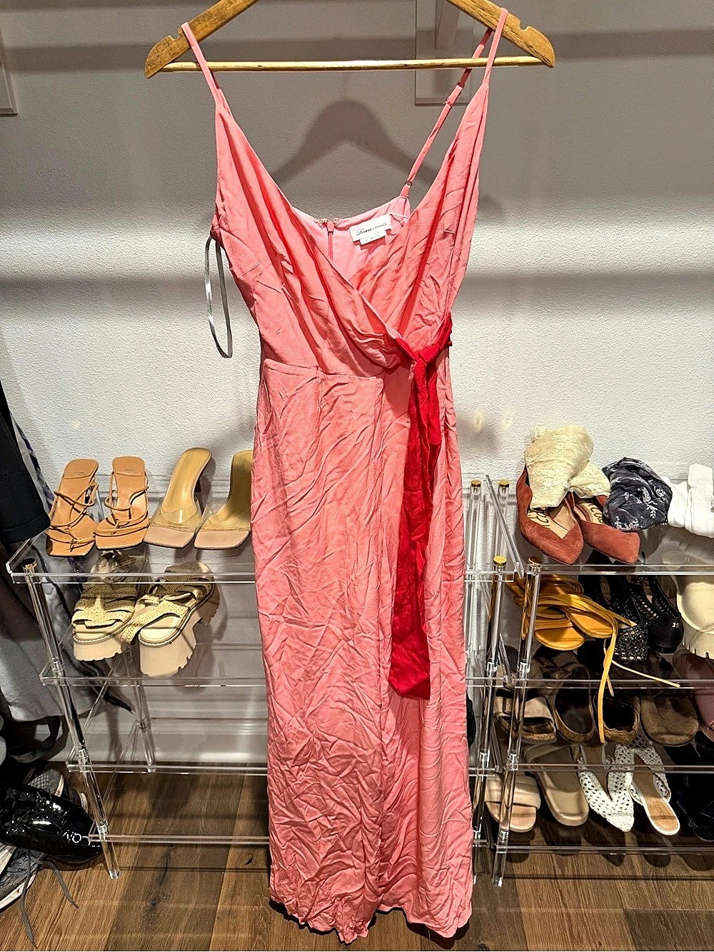 Lovers + Friends Pink Satin Jumpsuit NWT
